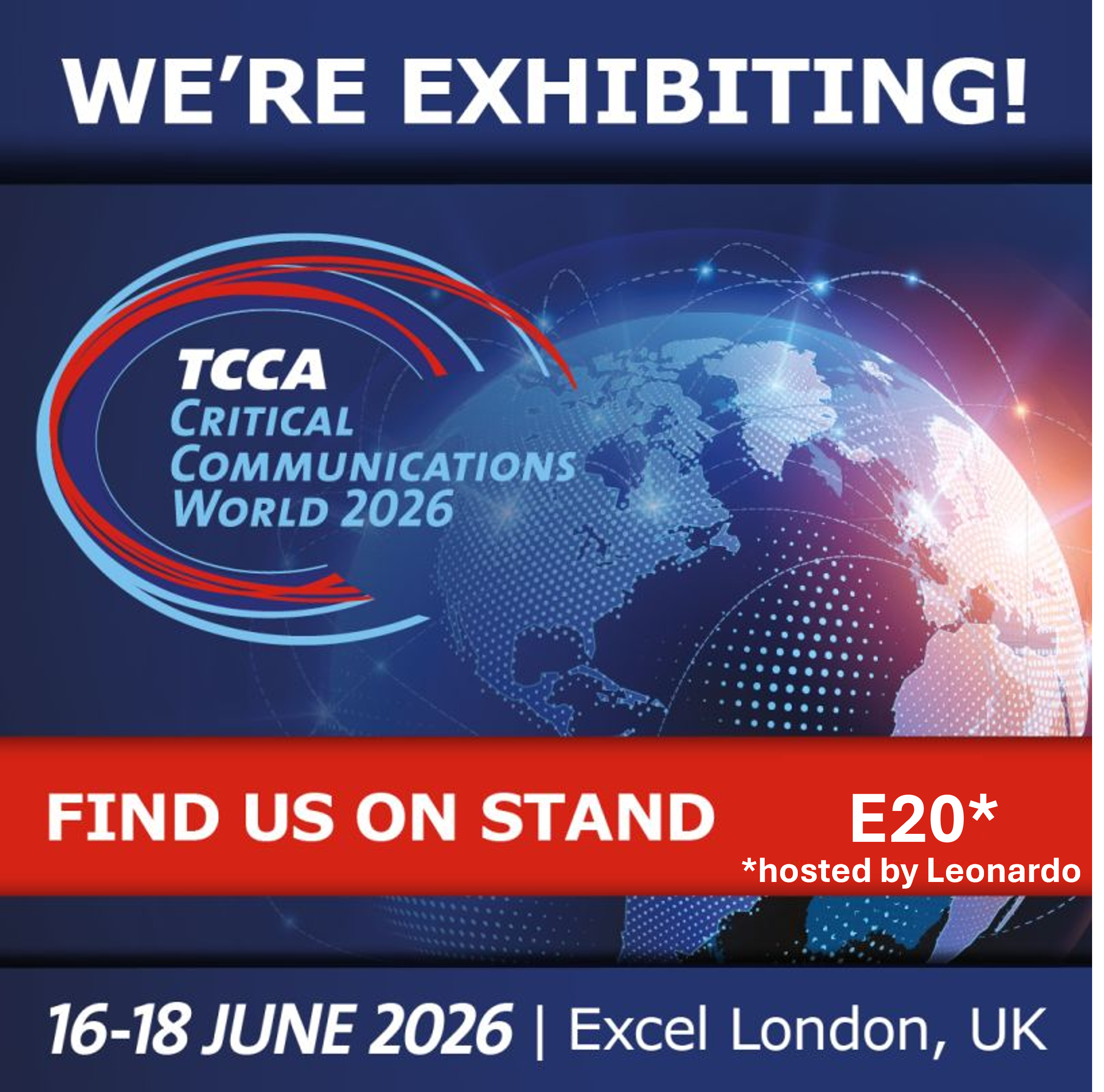 TCCA Critical Communications World 2026, 16-18 June, Excel London – Apeiroon exhibiting at stand E20, hosted by Leonardo